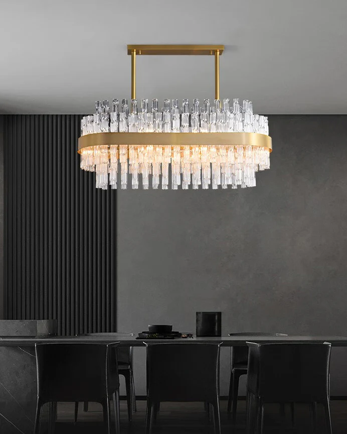 WOMO Gold Rectangular Crystal Chandelier-WM2548 - Image 5