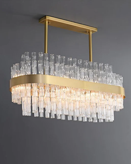 WOMO Gold Rectangular Crystal Chandelier-WM2548 - Image 6