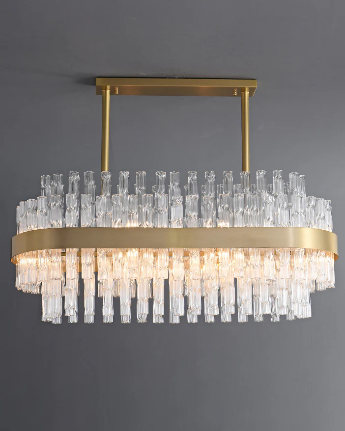 WOMO Gold Rectangular Crystal Chandelier-WM2548 - Image 7