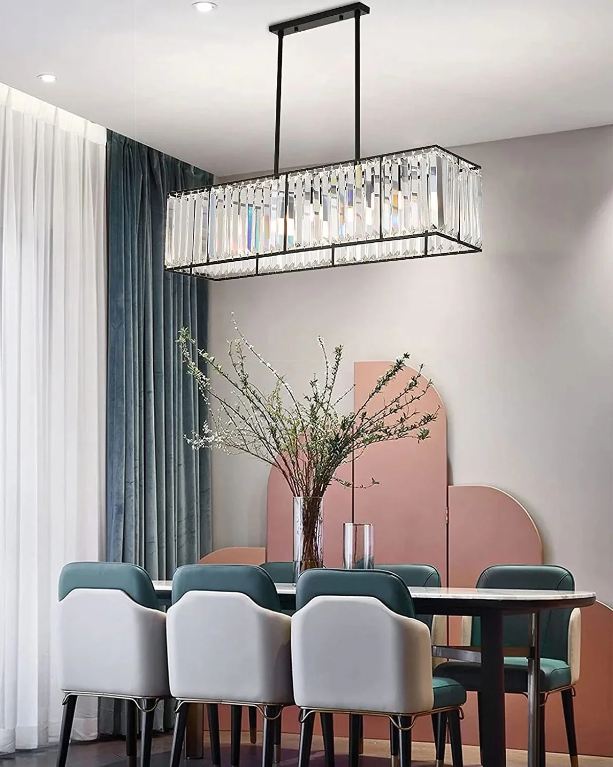 WOMO Rectangular Crystal Prism Chandelier-WM2588 - Image 10