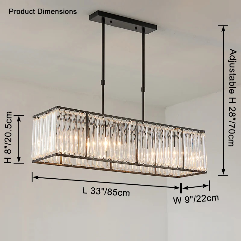 WOMO Rectangular Crystal Prism Chandelier-WM2588 - Image 14