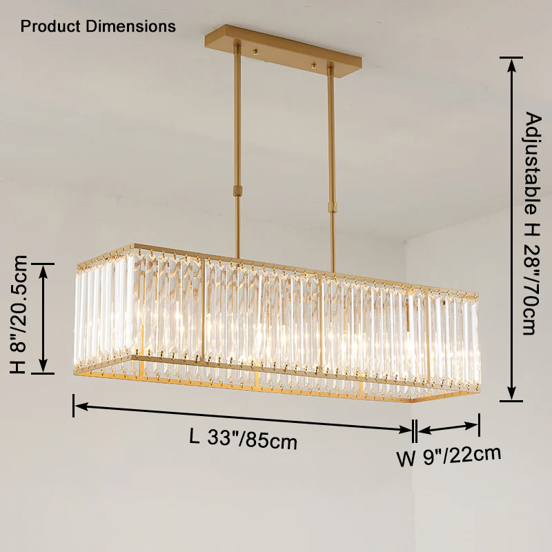 WOMO Rectangular Crystal Prism Chandelier-WM2588 - Image 16