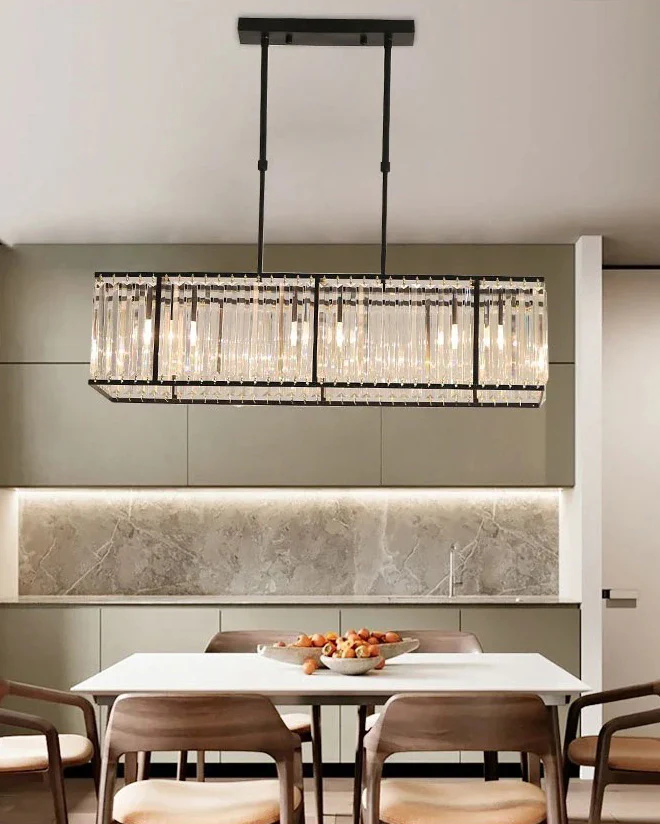 WOMO Rectangular Crystal Prism Chandelier-WM2588 - Image 2