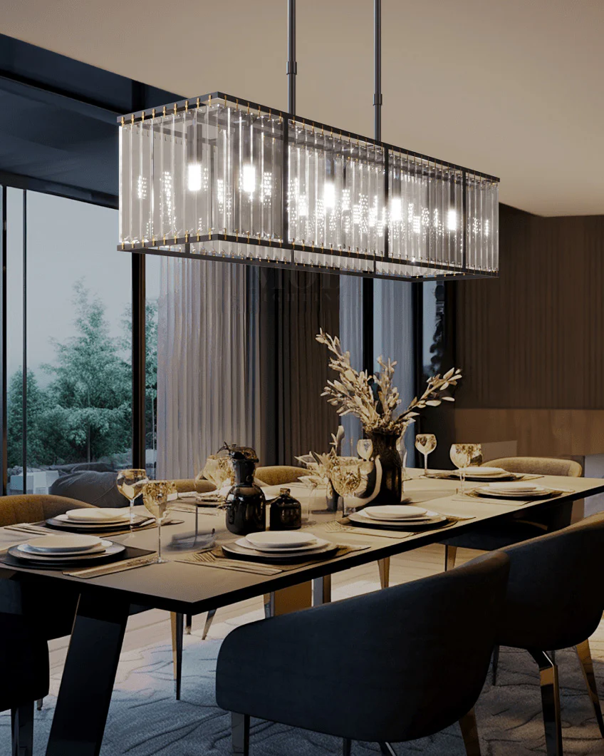 WOMO Rectangular Crystal Prism Chandelier-WM2588 - Image 4