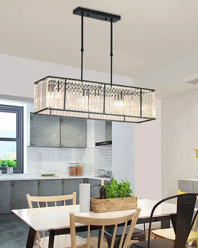 WOMO Rectangular Crystal Prism Chandelier-WM2588 - Image 7