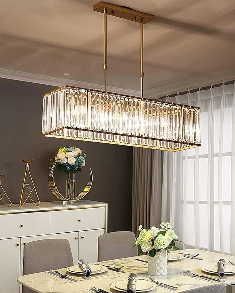 WOMO Rectangular Crystal Prism Chandelier-WM2588 - Image 9