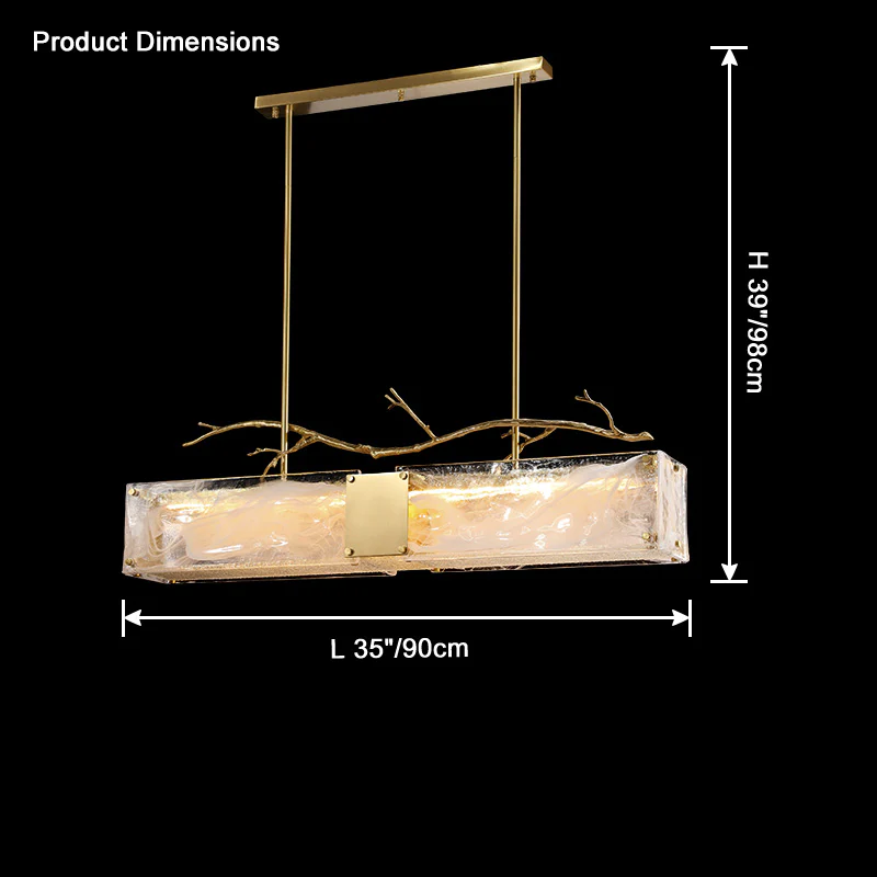 WOMO Rectangular Glass Chandelier-WM2364 - Image 13