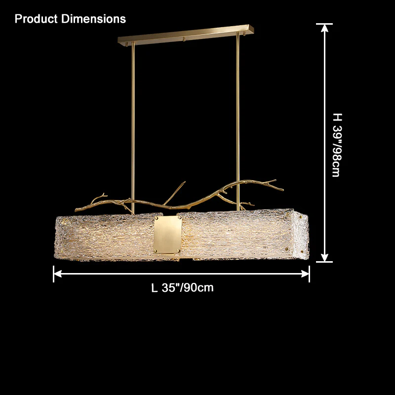 WOMO Rectangular Glass Chandelier-WM2364 - Image 9