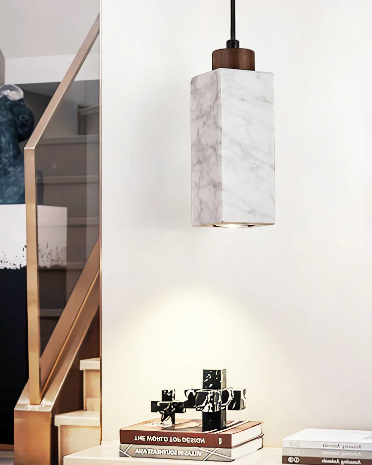 WOMO Rectangular Travertine Pendant Light-WM3089 - Image 7