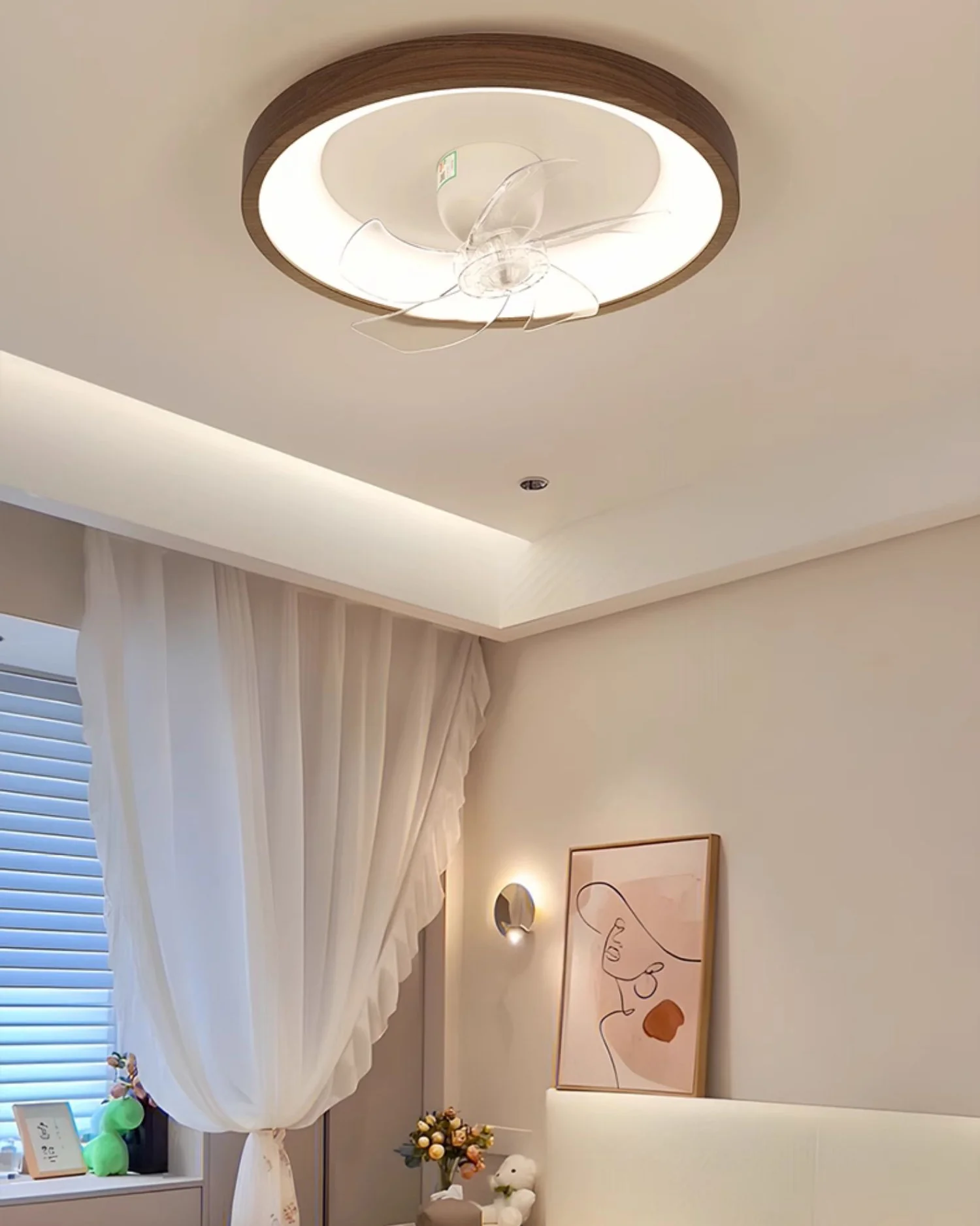 WOMO Retractable Low Profile Ceiling Fan Lamp - WM5271 - Image 2