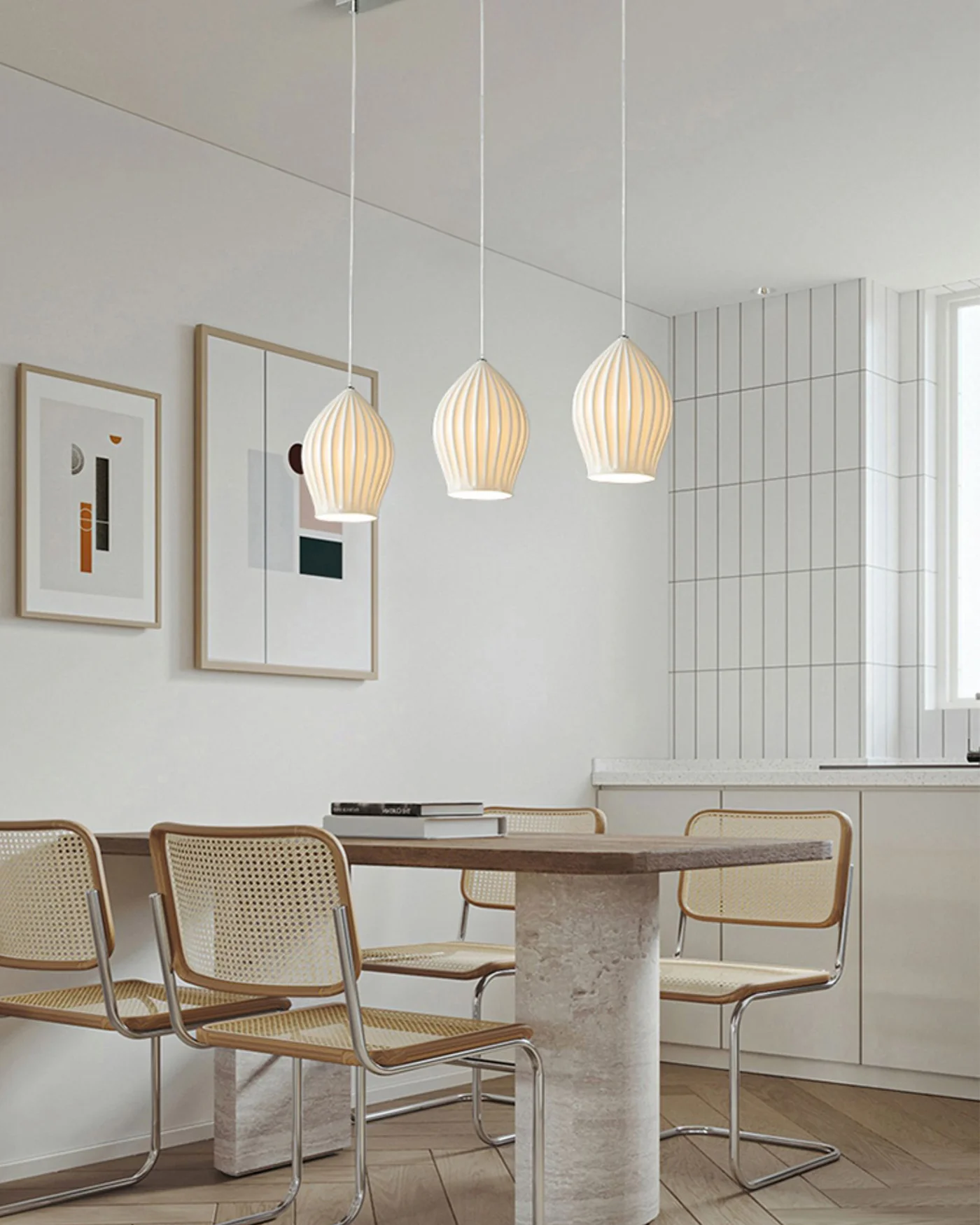 WOMO Ribbed Bud Ceramic Multi-Light Chandelier-WM2132b - Image 10