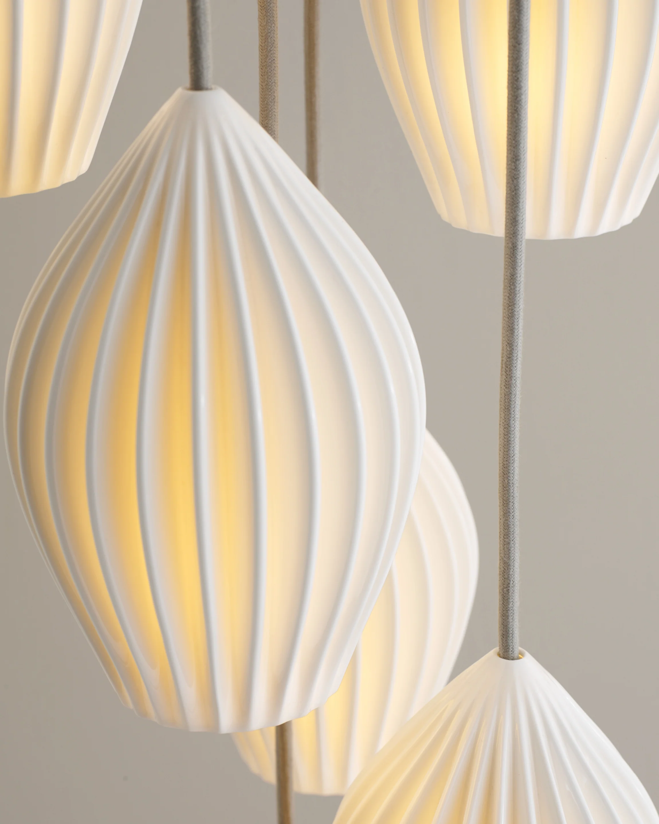 WOMO Ribbed Bud Ceramic Multi-Light Chandelier-WM2132b - Image 13