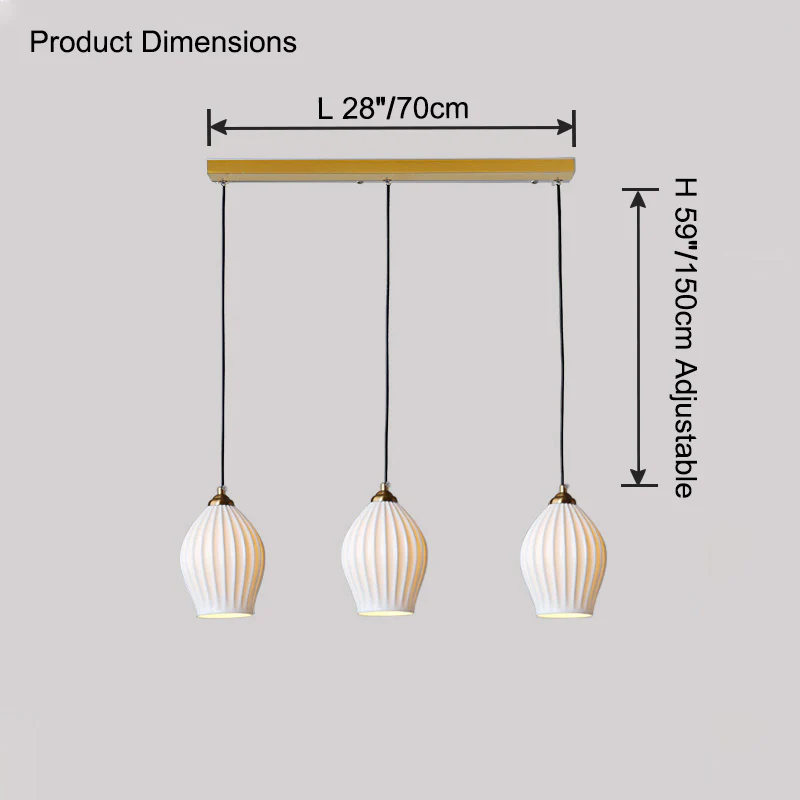 WOMO Ribbed Bud Ceramic Multi-Light Chandelier-WM2132b - Image 16