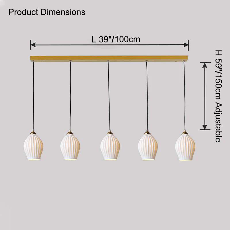 WOMO Ribbed Bud Ceramic Multi-Light Chandelier-WM2132b - Image 20