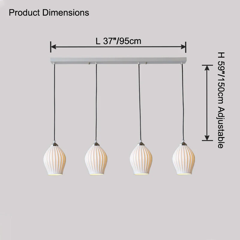 WOMO Ribbed Bud Ceramic Multi-Light Chandelier-WM2132b - Image 24