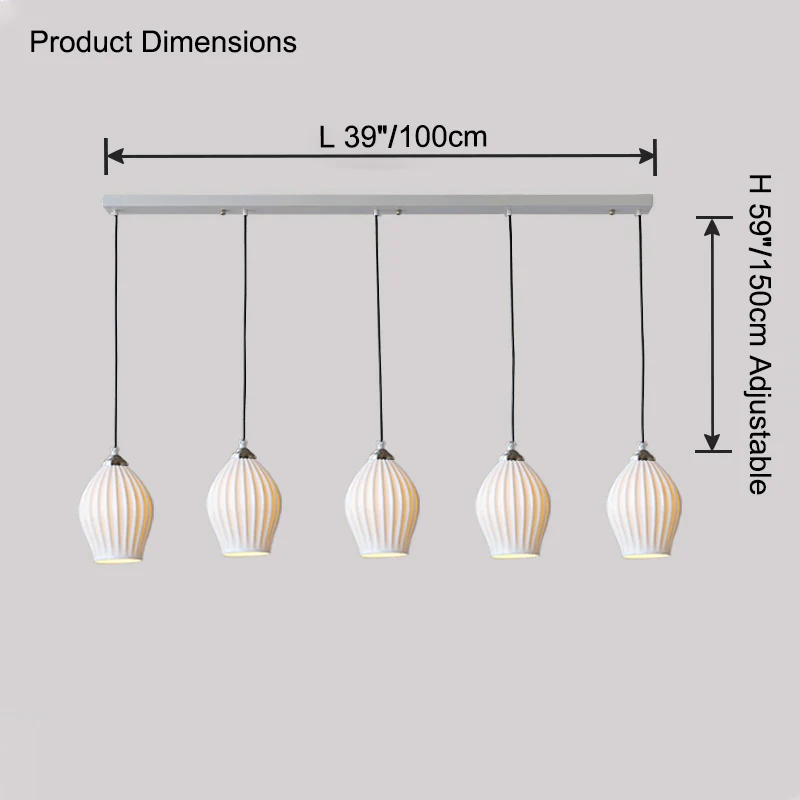 WOMO Ribbed Bud Ceramic Multi-Light Chandelier-WM2132b - Image 26