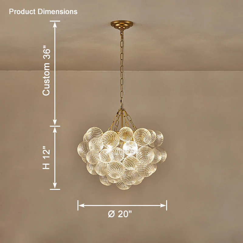 WOMO Textured Glass Bubble Chandelier-WM2180 - Image 34