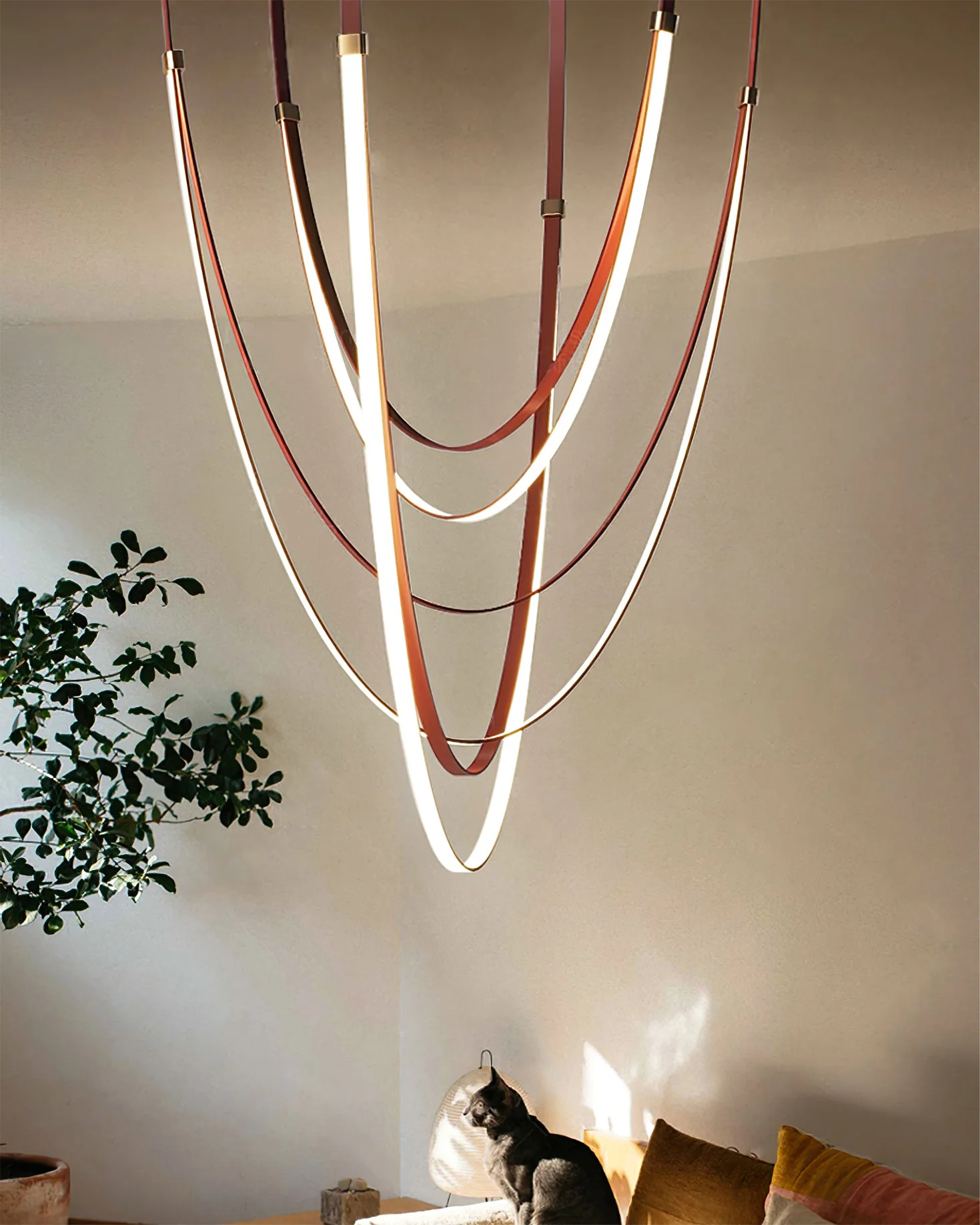 WOMO Ribbon Leather Chandelier-WM2908 - Image 2