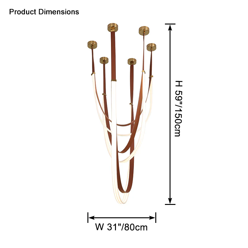 WOMO Ribbon Leather Chandelier-WM2908 - Image 21