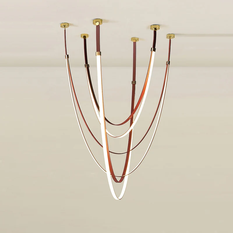 WOMO Ribbon Leather Chandelier-WM2908 - Image 24
