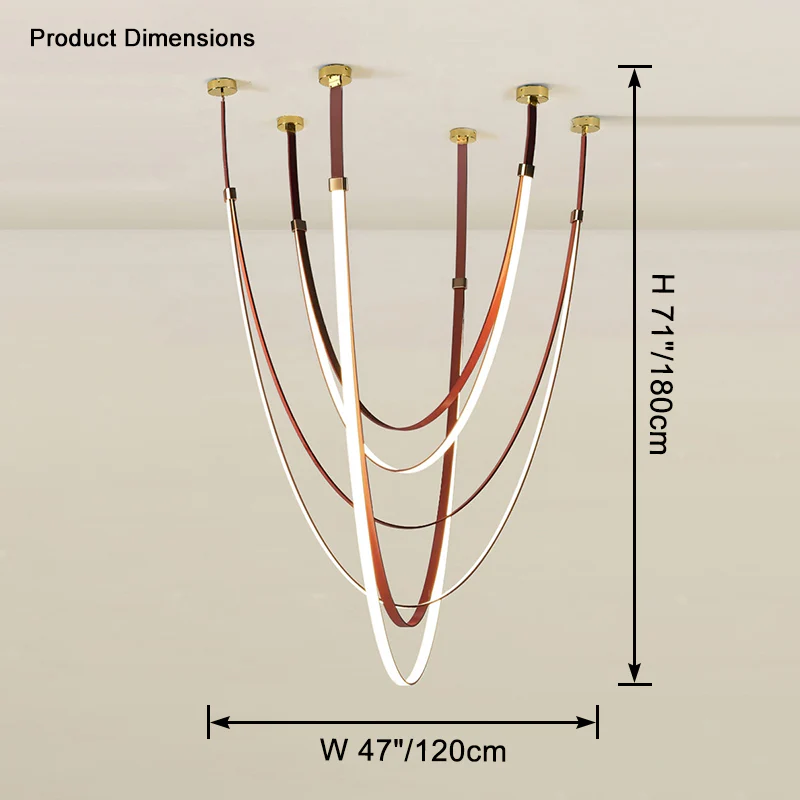 WOMO Ribbon Leather Chandelier-WM2908 - Image 25