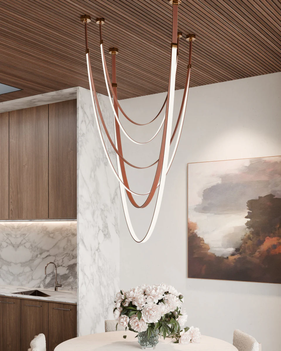 WOMO Ribbon Leather Chandelier-WM2908 - Image 3