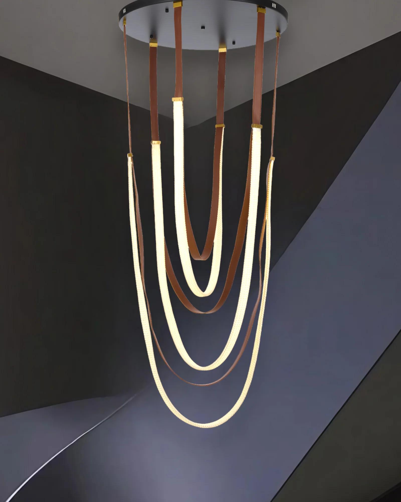 WOMO Ribbon Leather Chandelier-WM2908 - Image 4