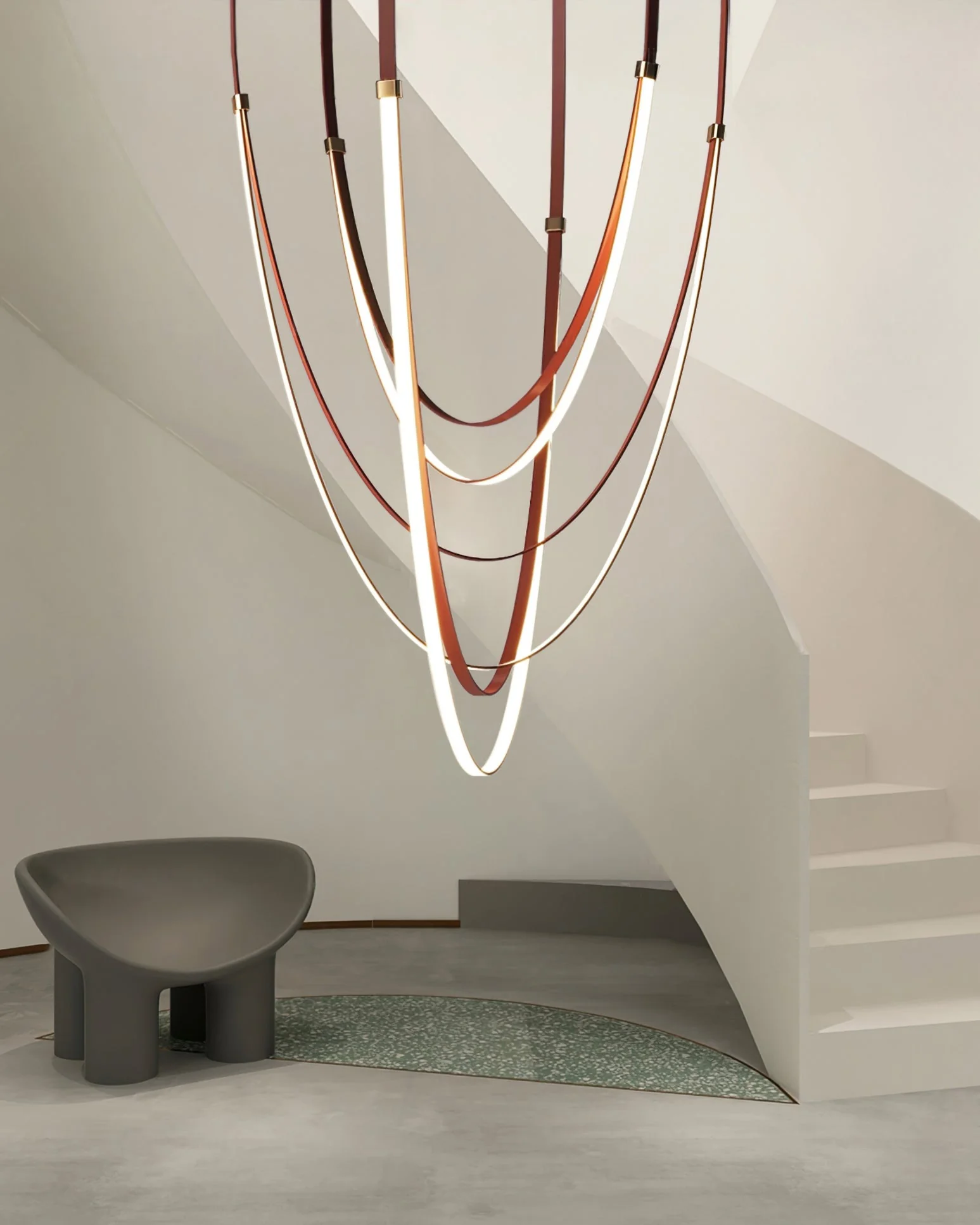 WOMO Ribbon Leather Chandelier-WM2908 - Image 5