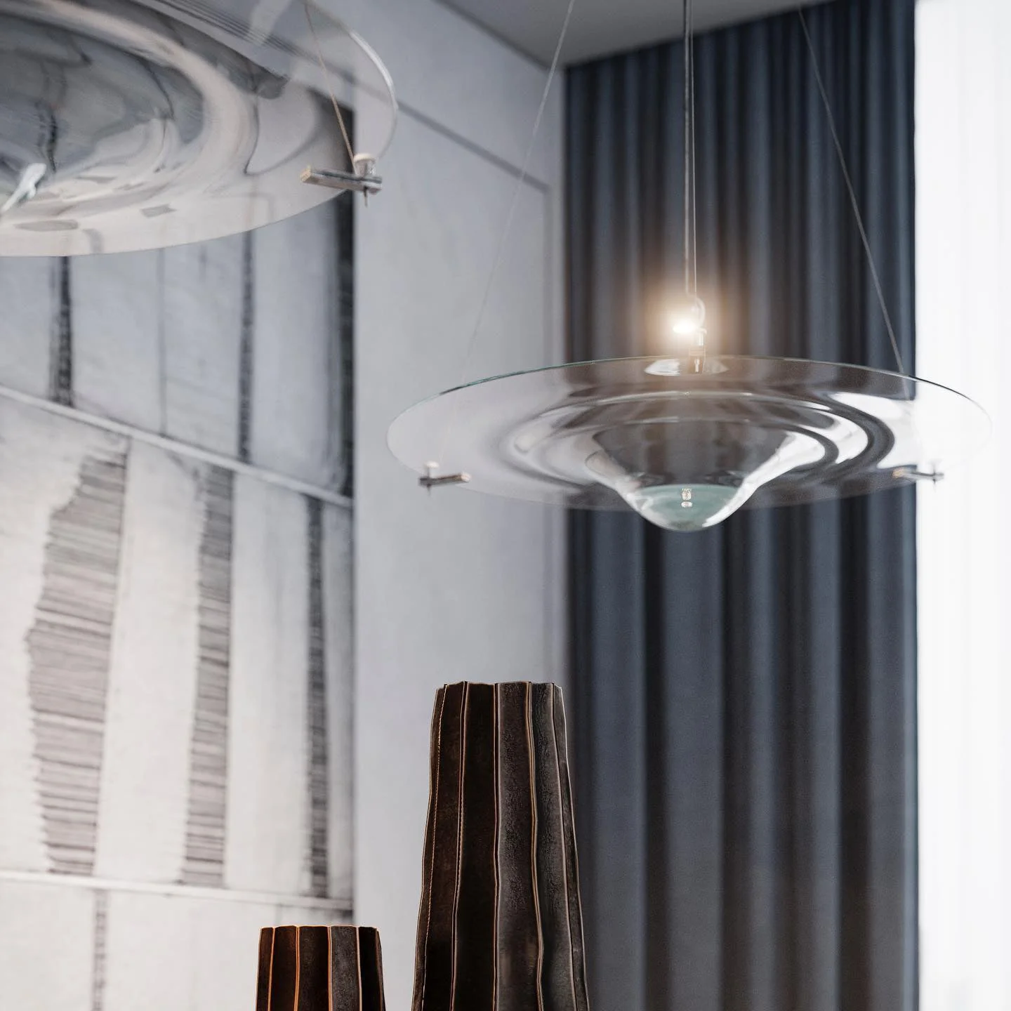 WOMO Ripple Glass Pendant Light-WM2092 - Image 16