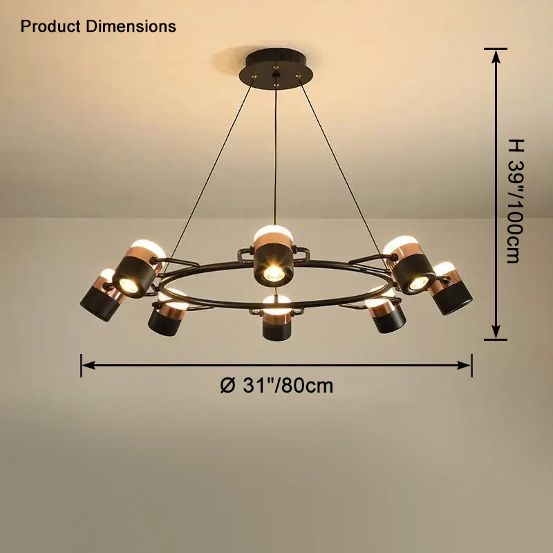 WOMO Adjustable Rose Gold Round Chandelier-WM2645 - Image 11