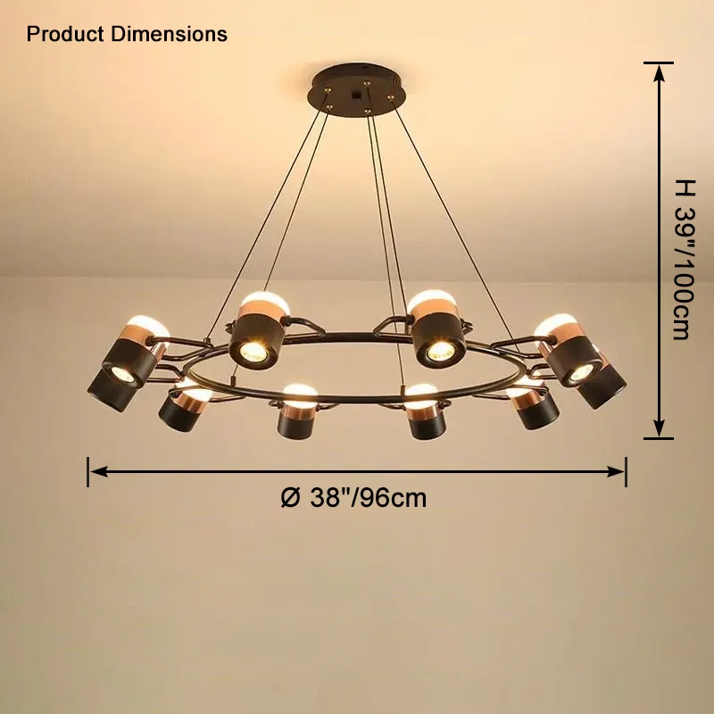 WOMO Adjustable Rose Gold Round Chandelier-WM2645 - Image 13