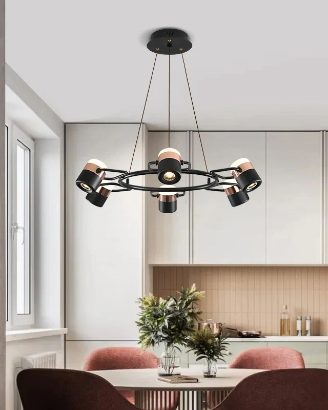 WOMO Adjustable Rose Gold Round Chandelier-WM2645 - Image 3