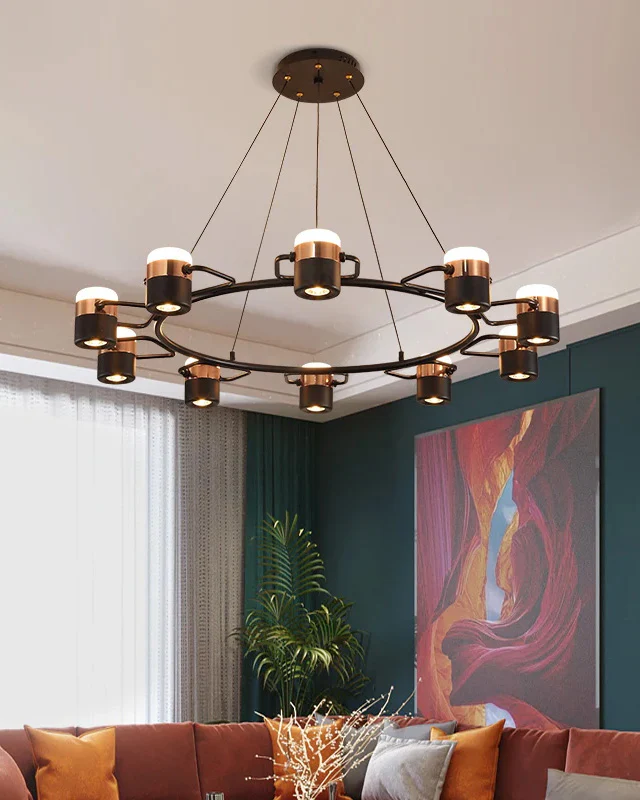 WOMO Adjustable Rose Gold Round Chandelier-WM2645 - Image 4