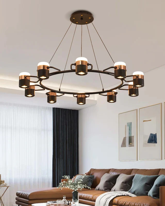 WOMO Adjustable Rose Gold Round Chandelier-WM2645 - Image 6