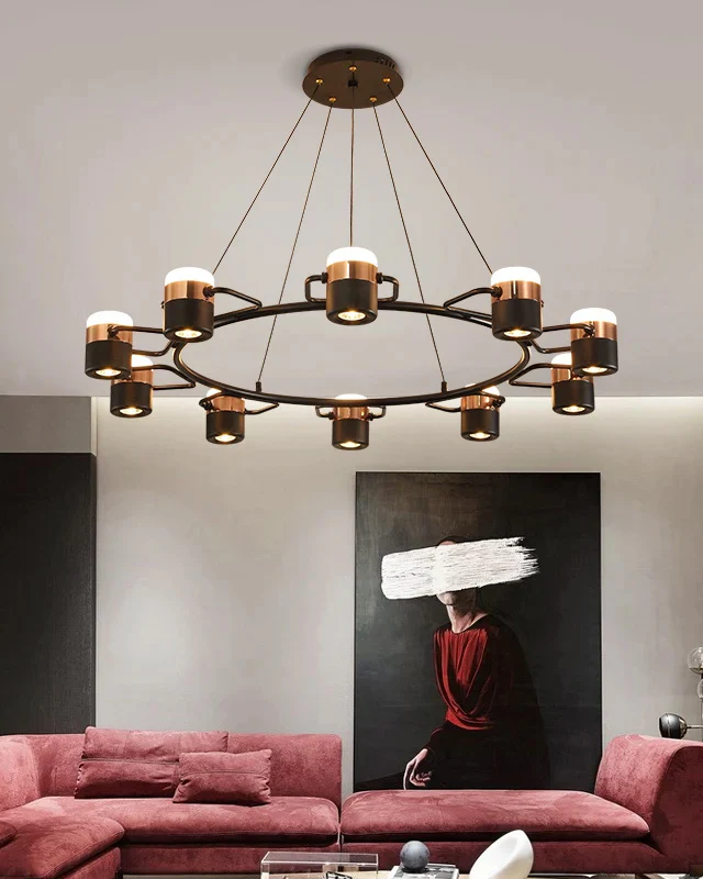 WOMO Adjustable Rose Gold Round Chandelier-WM2645 - Image 7