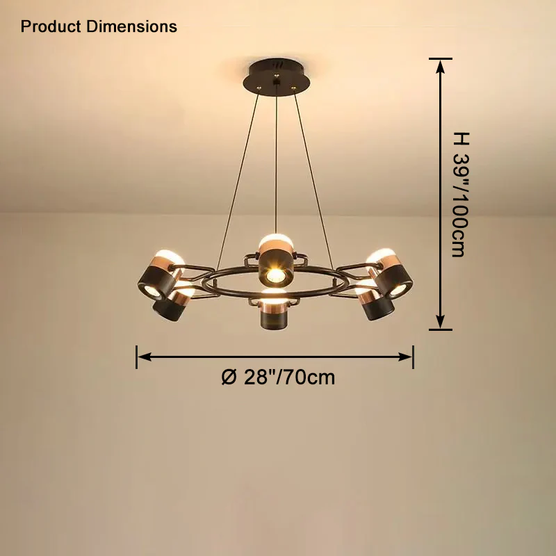 WOMO Adjustable Rose Gold Round Chandelier-WM2645 - Image 9