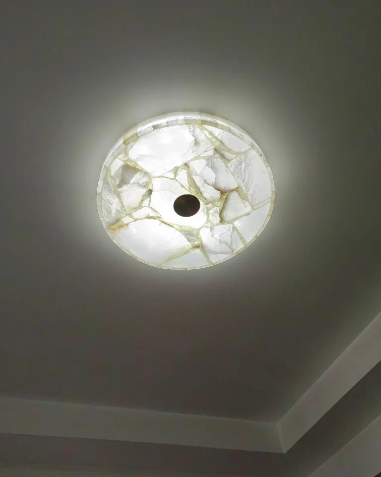 WOMO Round Alabaster Ceiling Light-WM1140 - Image 13