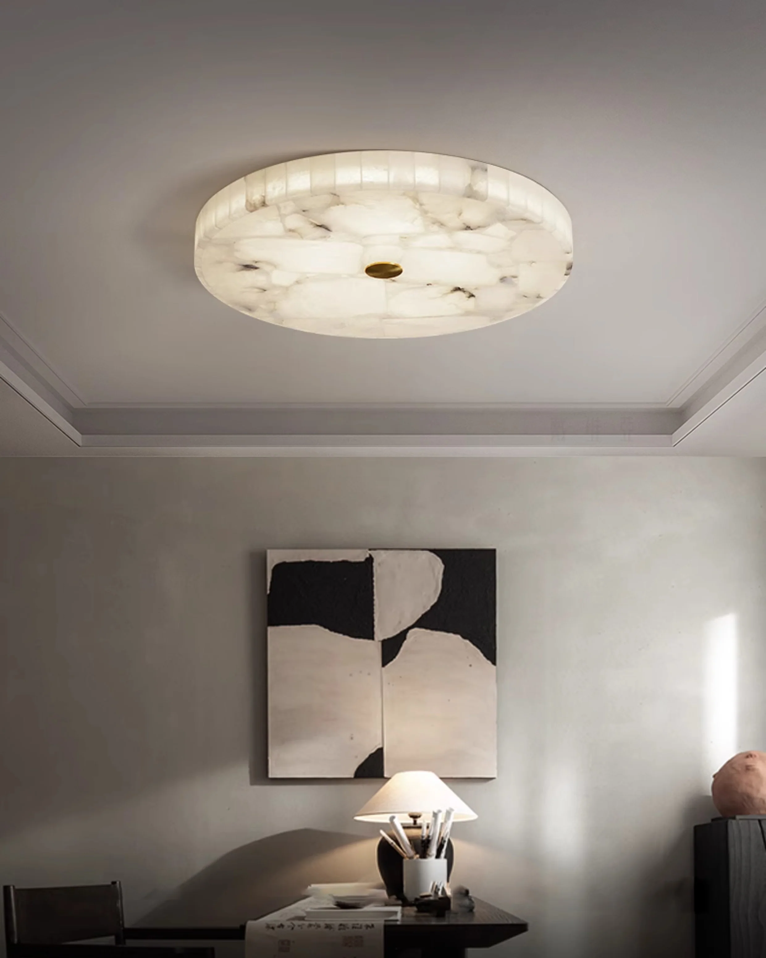 WOMO Round Alabaster Ceiling Light-WM1140 - Image 6