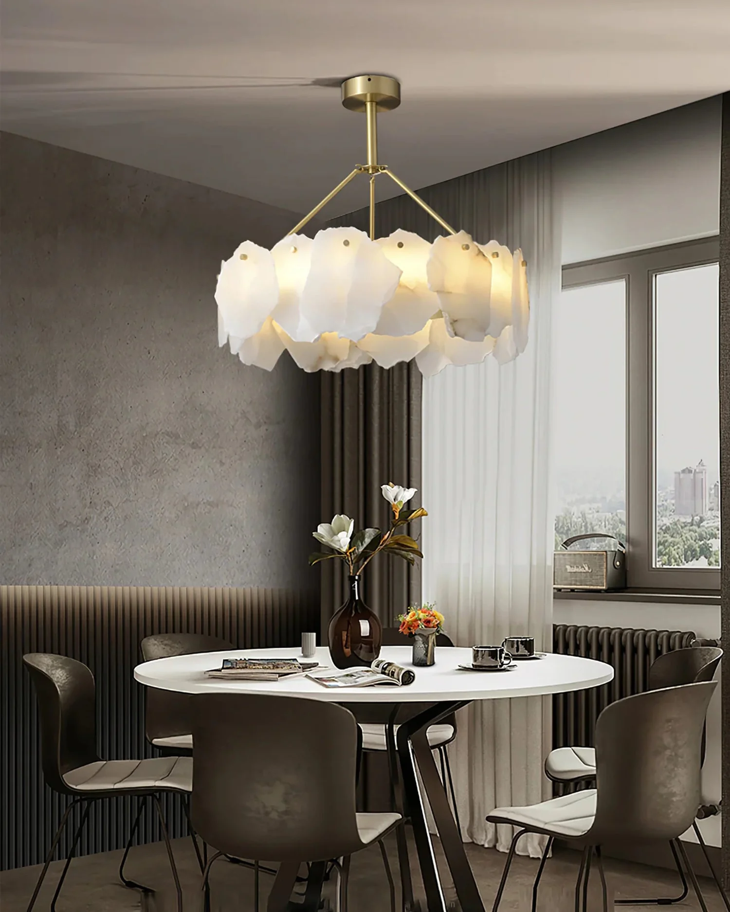 WOMO Alabaster Round Chandelier-WM2392a - Image 3