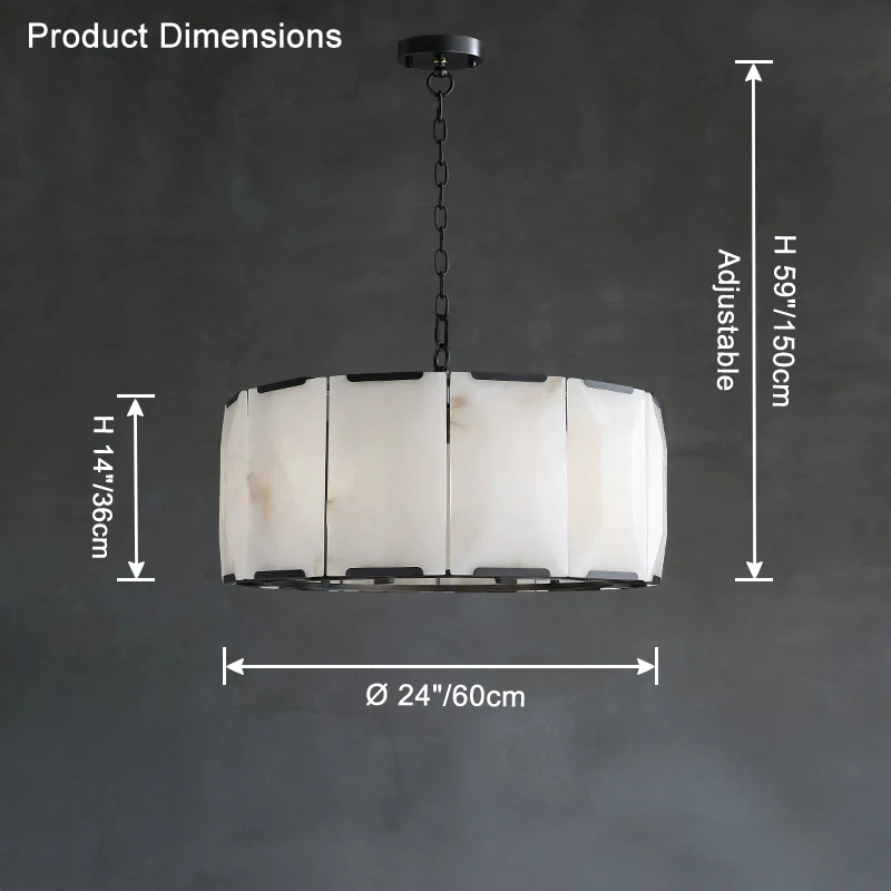 WOMO Round Alabaster Chandelier-WM2846 - Image 6