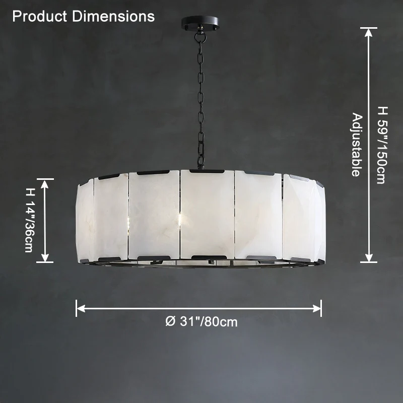 WOMO Round Alabaster Chandelier-WM2846 - Image 8