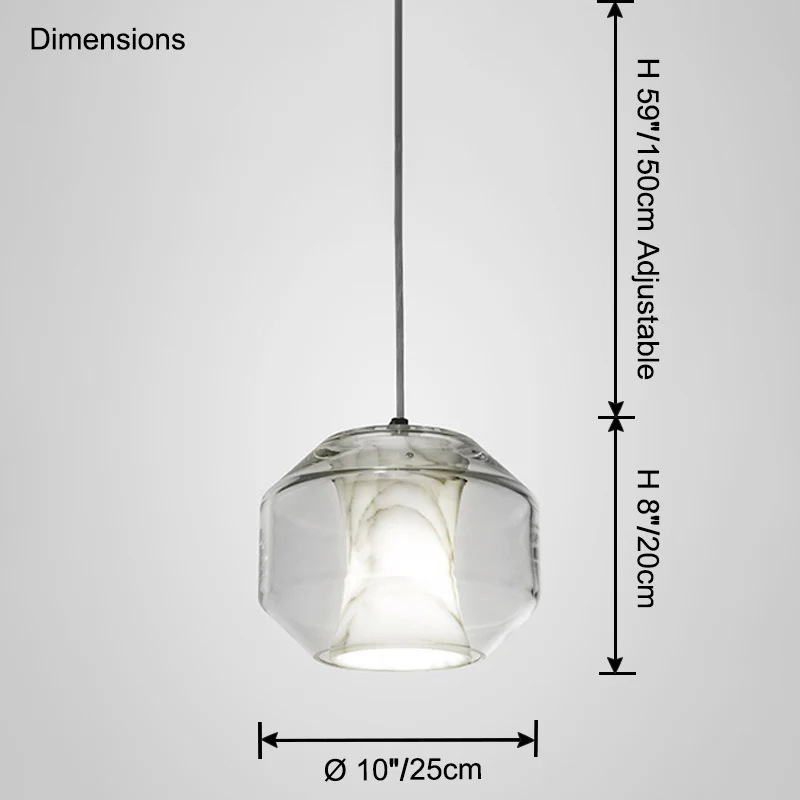 WOMO Alabaster Glass Round Pendant Light-WM2837 - Image 9