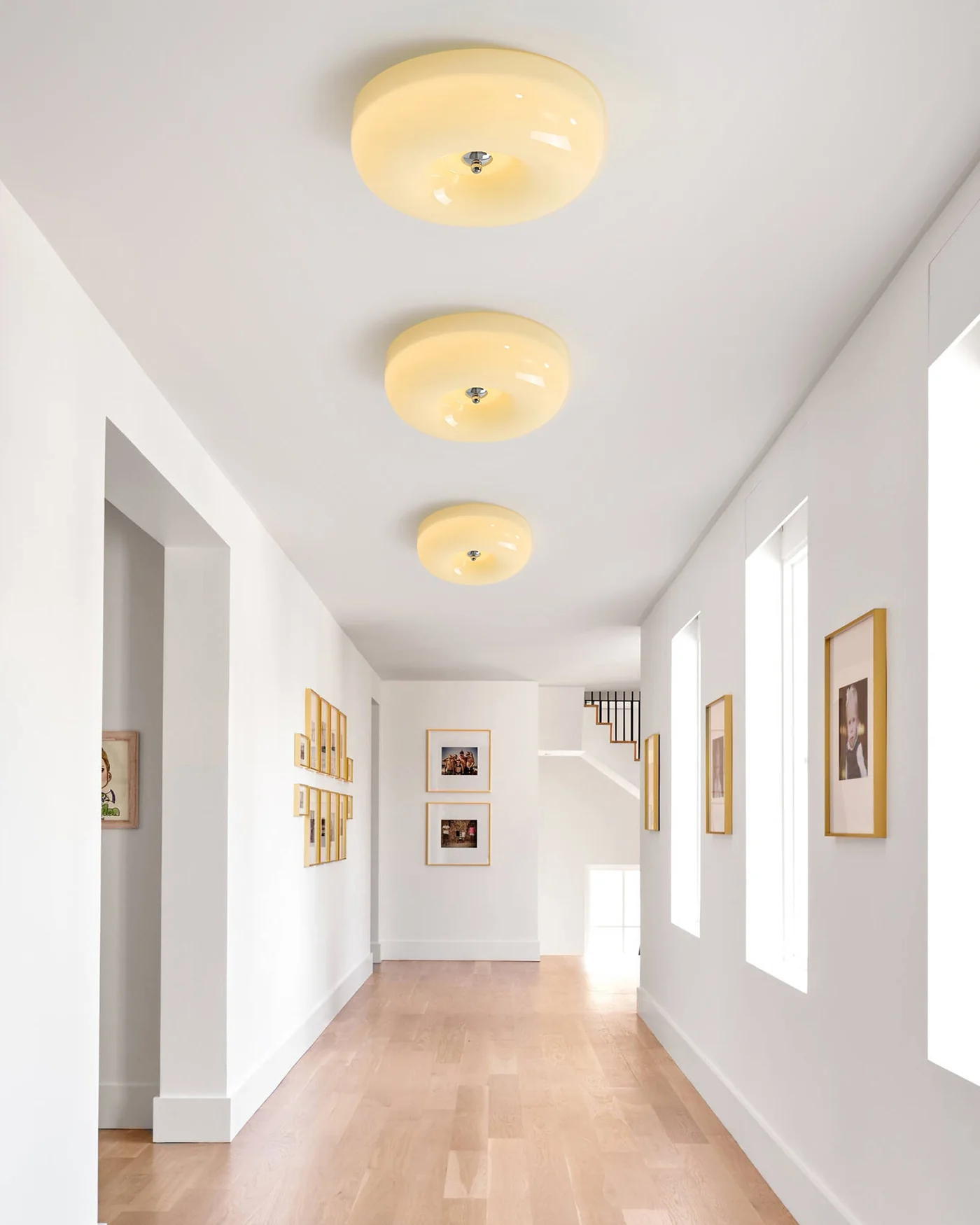 WOMO Round Milk Glass Flush Mount Ceiling Light-WM1134 - Image 14
