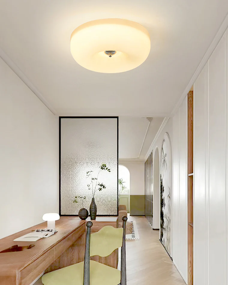 WOMO Round Milk Glass Flush Mount Ceiling Light-WM1134 - Image 15