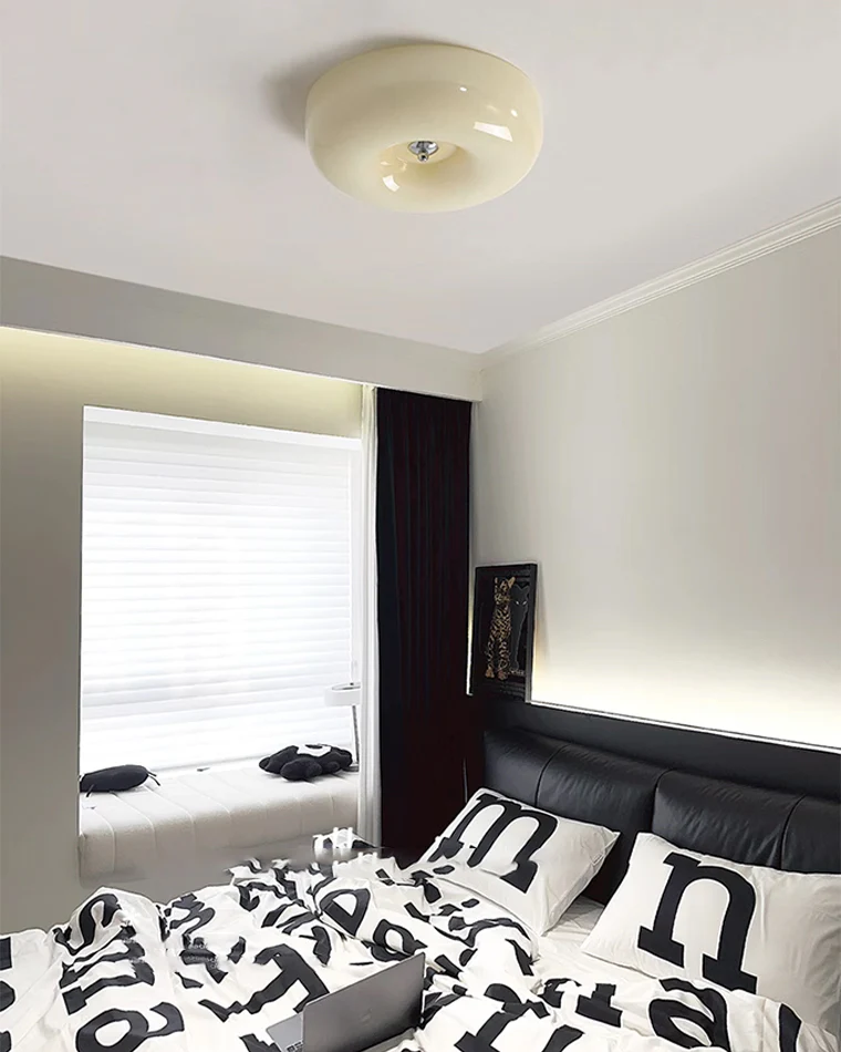 WOMO Round Milk Glass Flush Mount Ceiling Light-WM1134 - Image 16