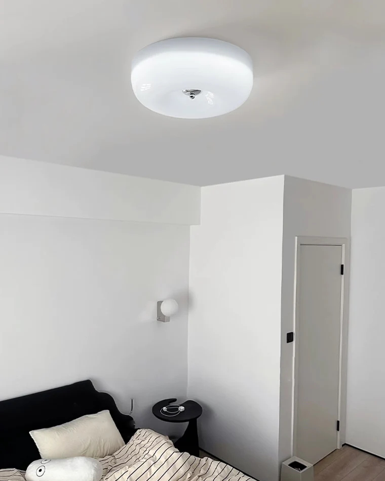 WOMO Round Milk Glass Flush Mount Ceiling Light-WM1134 - Image 18