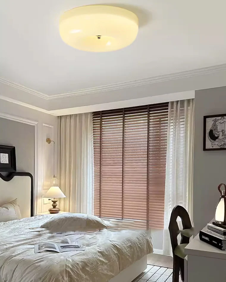 WOMO Round Milk Glass Flush Mount Ceiling Light-WM1134 - Image 19