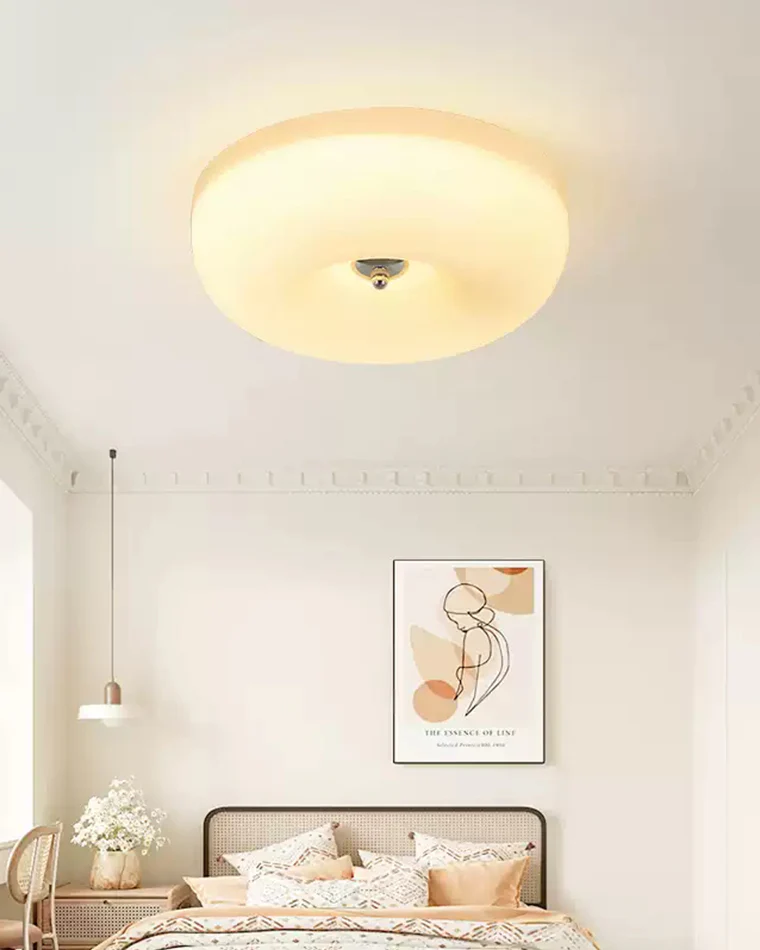 WOMO Round Milk Glass Flush Mount Ceiling Light-WM1134 - Image 21