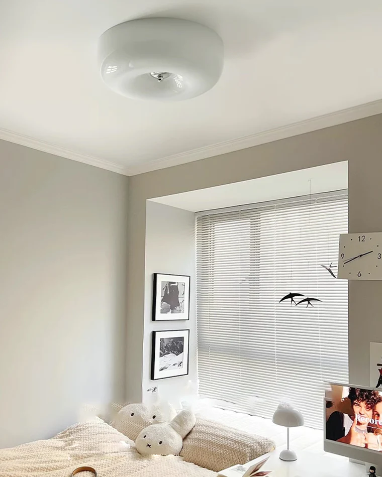 WOMO Round Milk Glass Flush Mount Ceiling Light-WM1134 - Image 22