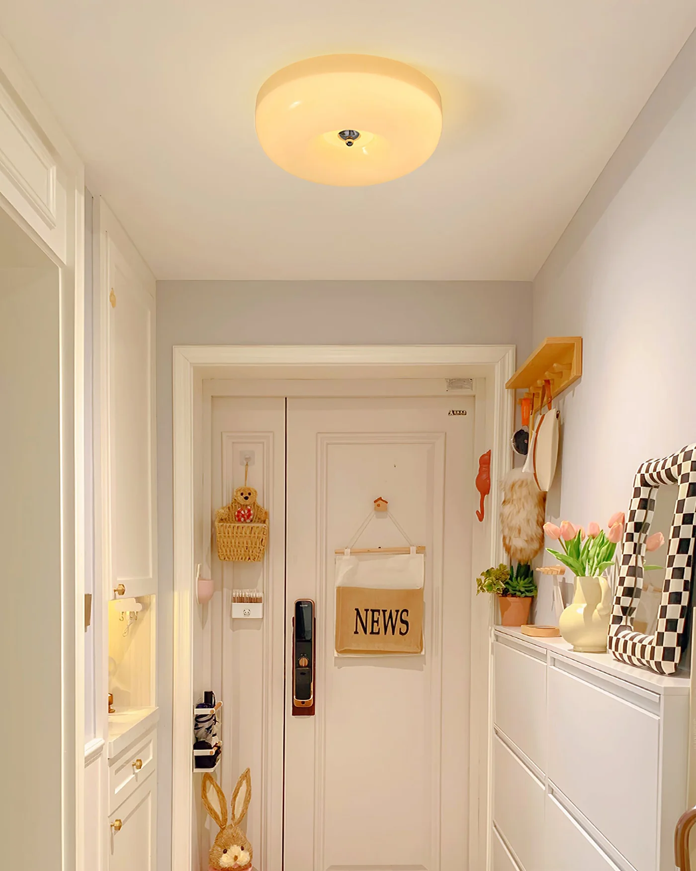 WOMO Round Milk Glass Flush Mount Ceiling Light-WM1134 - Image 5